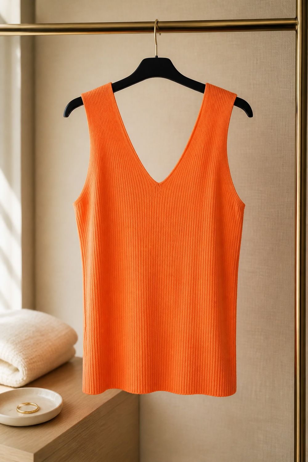 Viscose Knit Tank Top - Zomerse V Hals Top