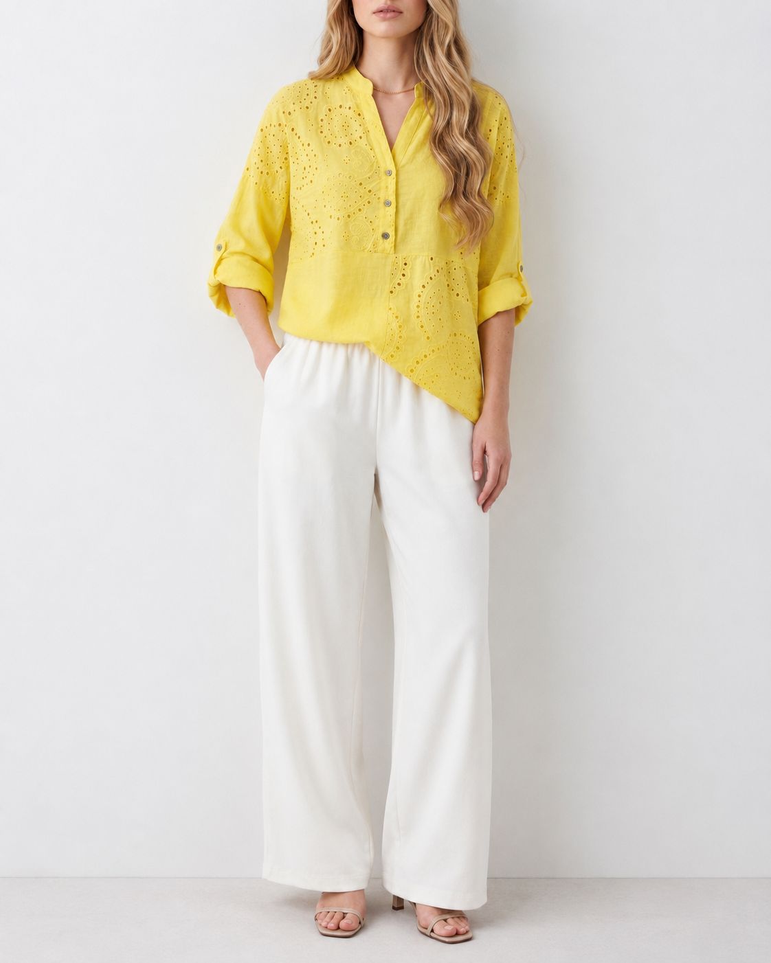Katoenen broderie blouse