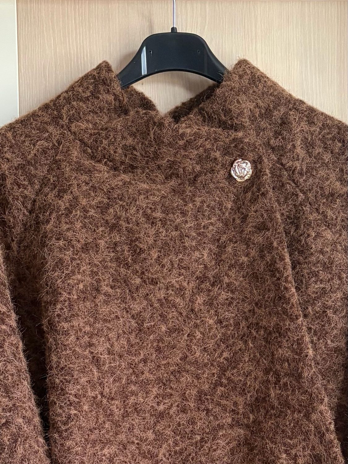 Korte Soft Luxe Bouclé Jacket – Taupe Brown- Tussen Seizoen Jasje