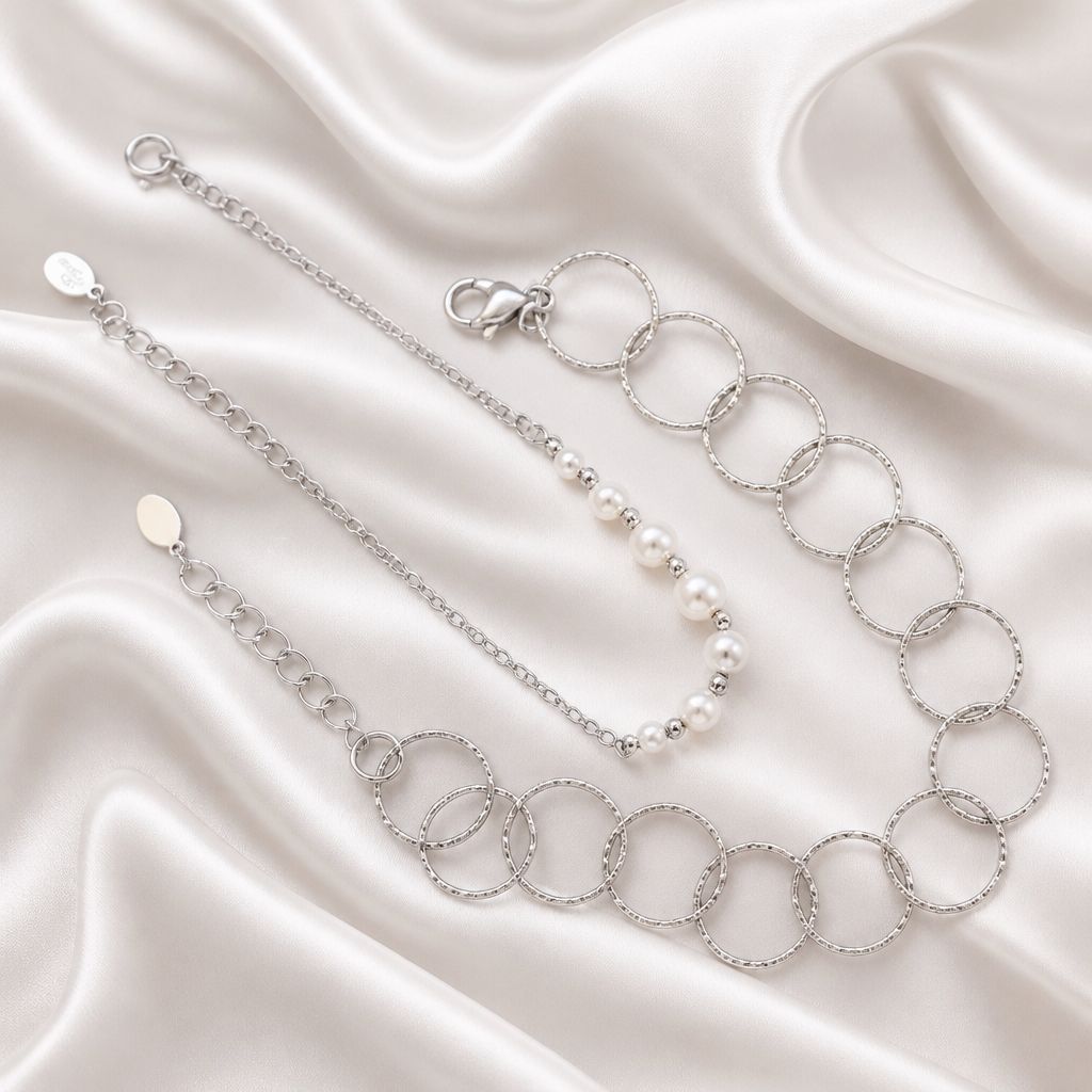 Sieraden Set- Armbanden set - stainless steel zilverkleurig armband set