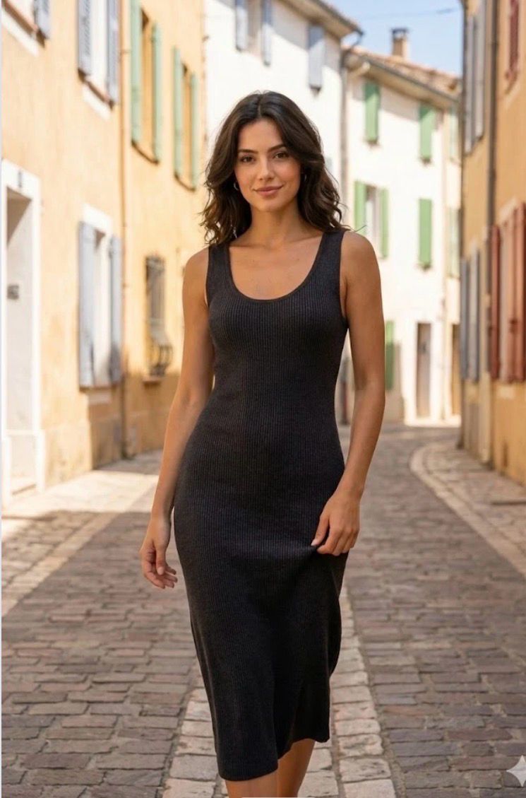 Zwarte Aansluitende Knit Jurk Met Lichte Sparkle- Armbanden set - Schoudertasje Zwart