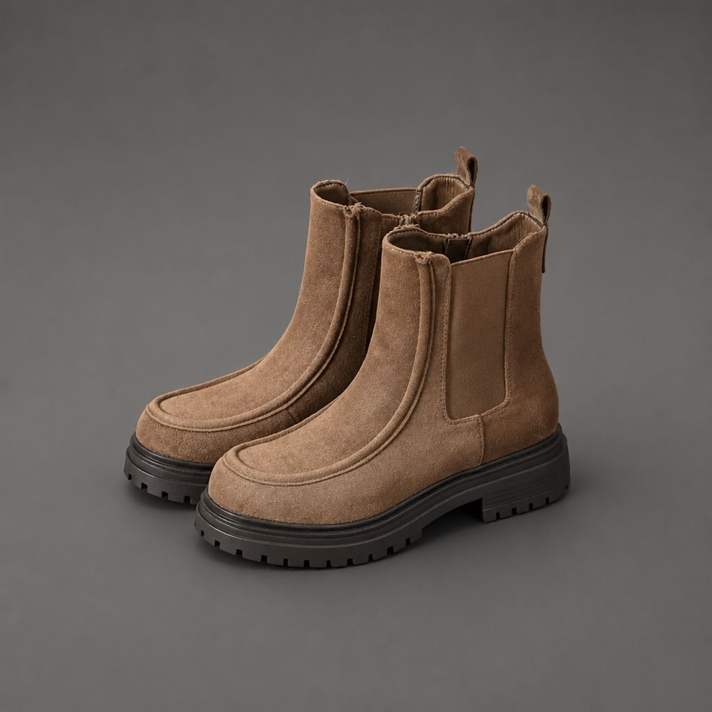 Vegan Suede Chelsea Boots Suèdelook – Taupe