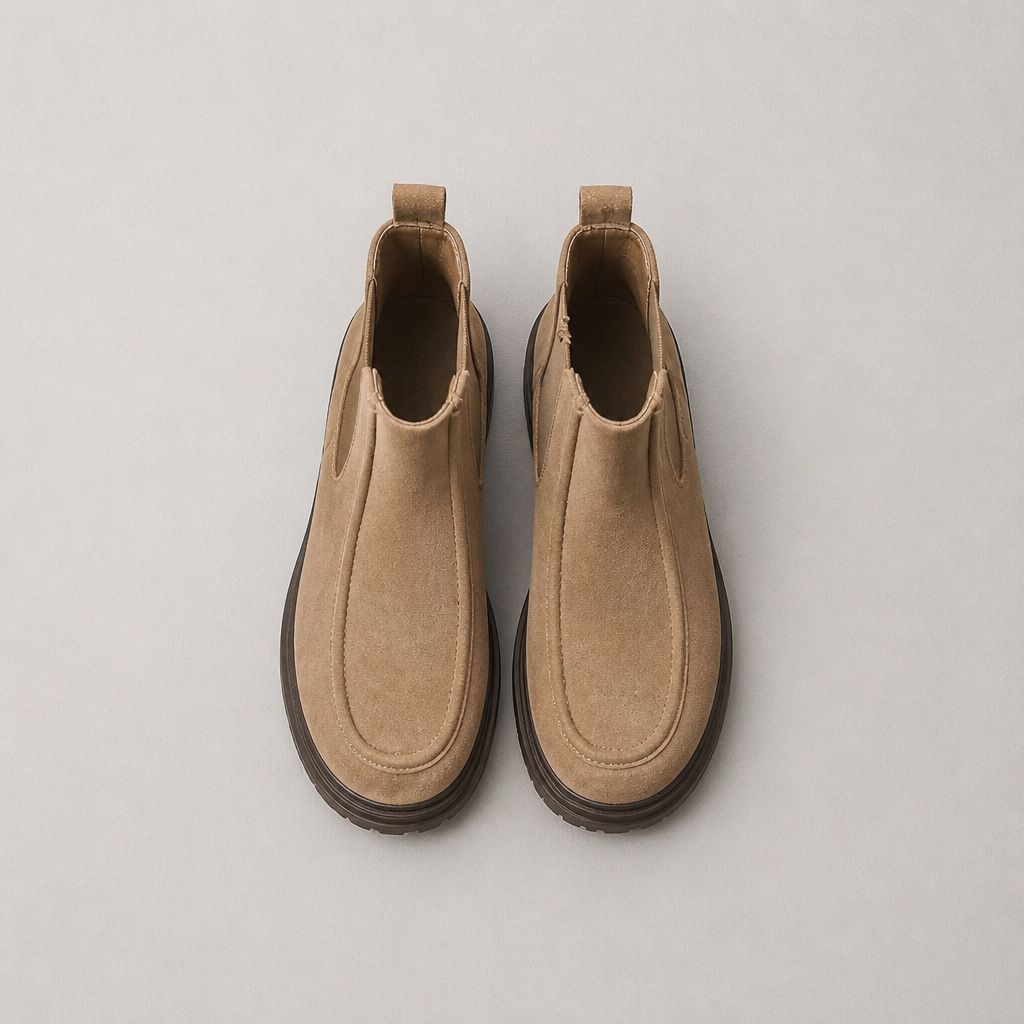 Vegan Suede Chelsea Boots Suèdelook – Taupe