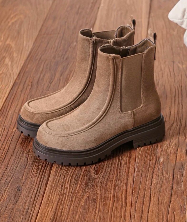 Vegan Suede Chelsea Boots Suèdelook – Taupe