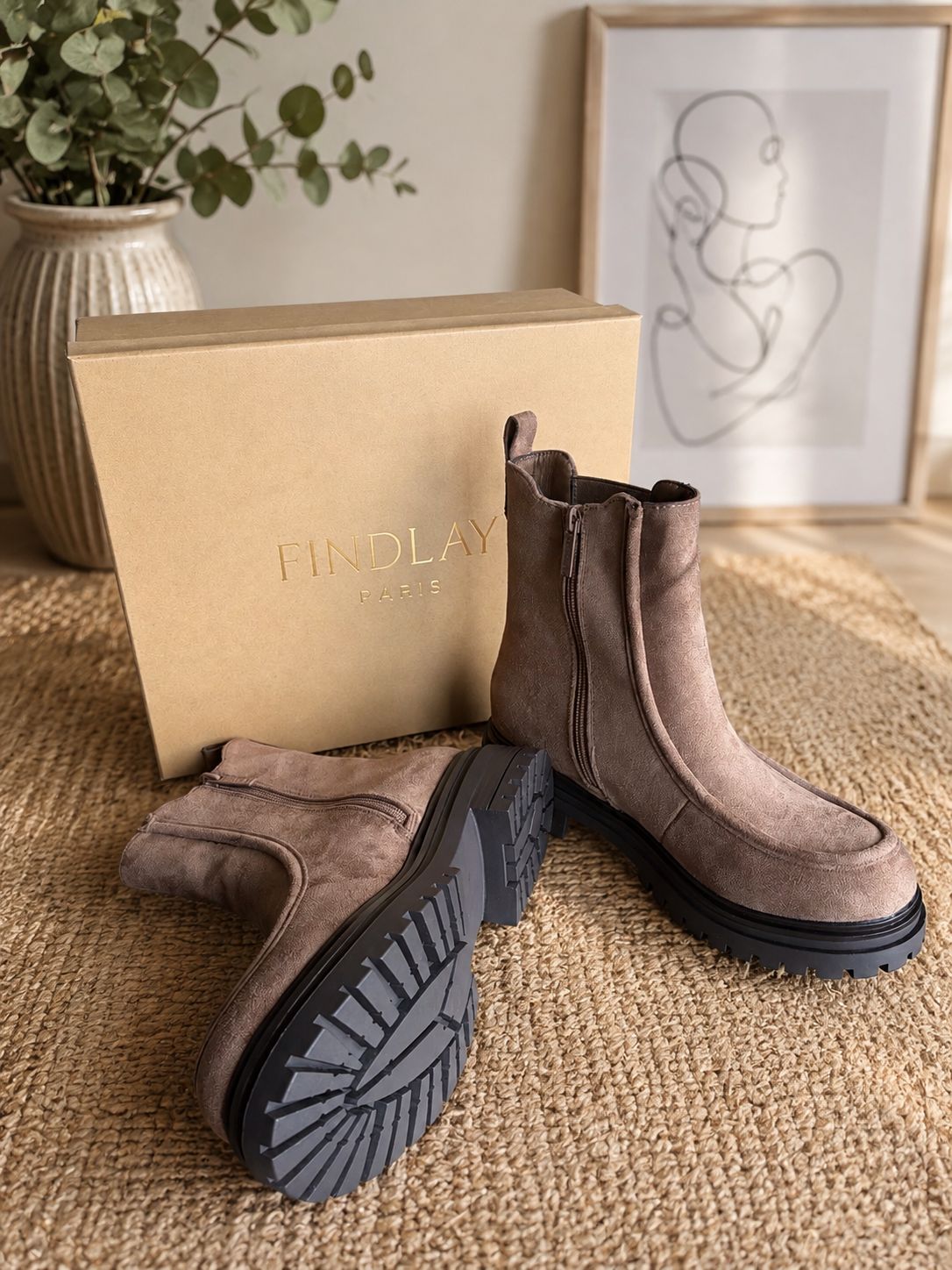 Vegan Suede Chelsea Boots Suèdelook – Taupe