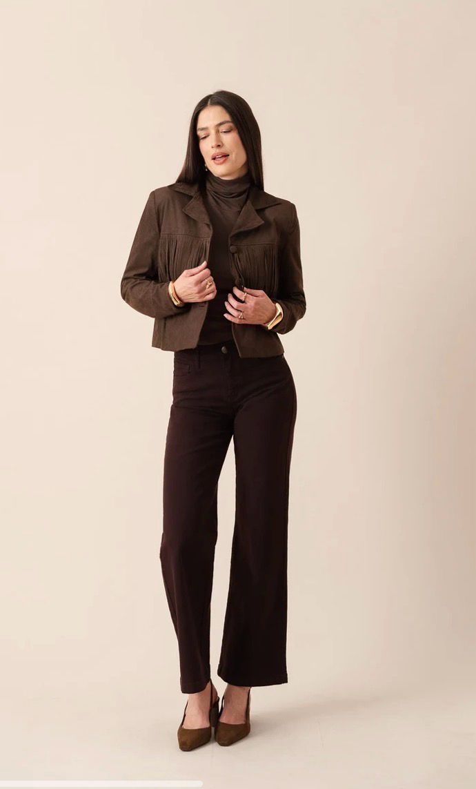 Classic Light Flare Straight Fit Jeans – Plum