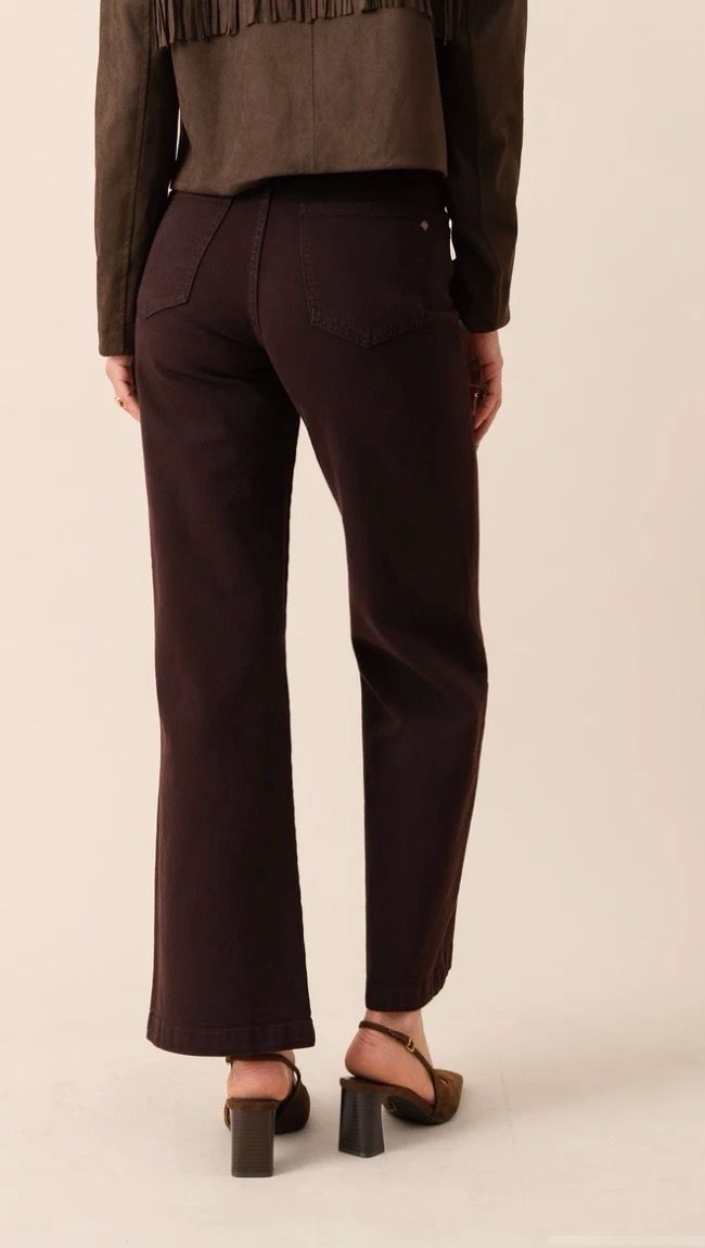 Classic Light Flare Straight Fit Jeans – Plum
