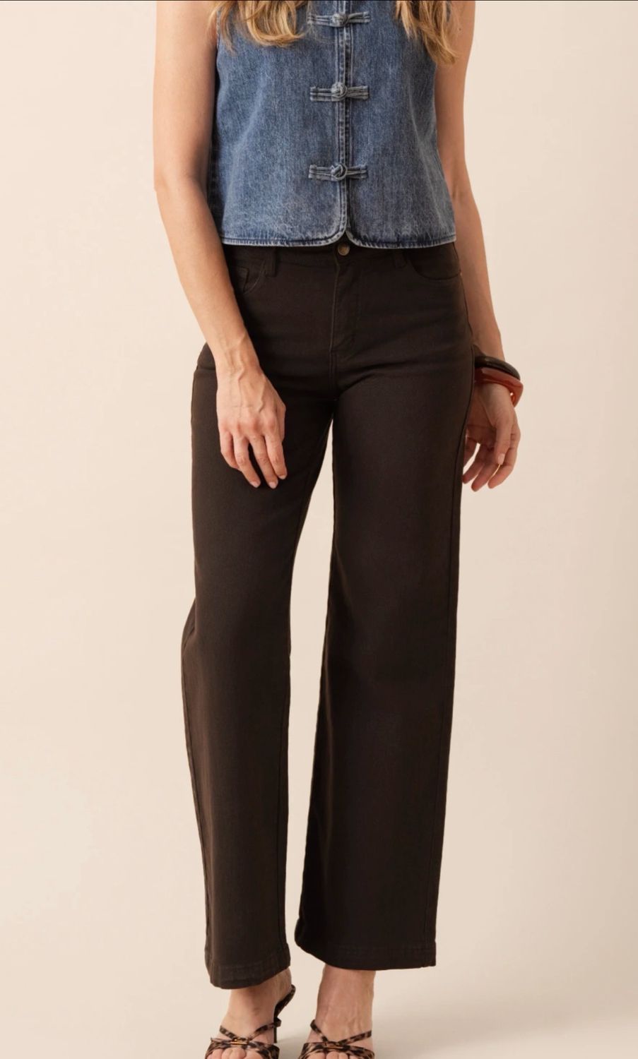 Classic Light Flare Wide Leg Jeans – Chocolate