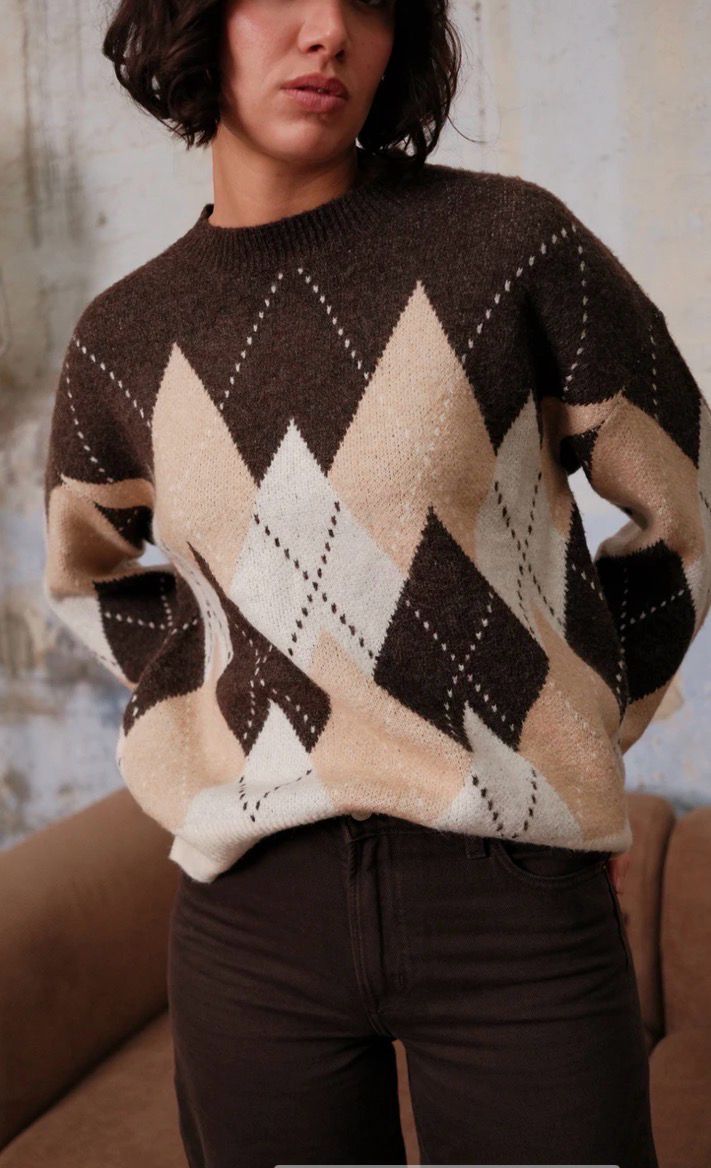 Ronde Nek Ruiter Sweater- Modern Look Trui