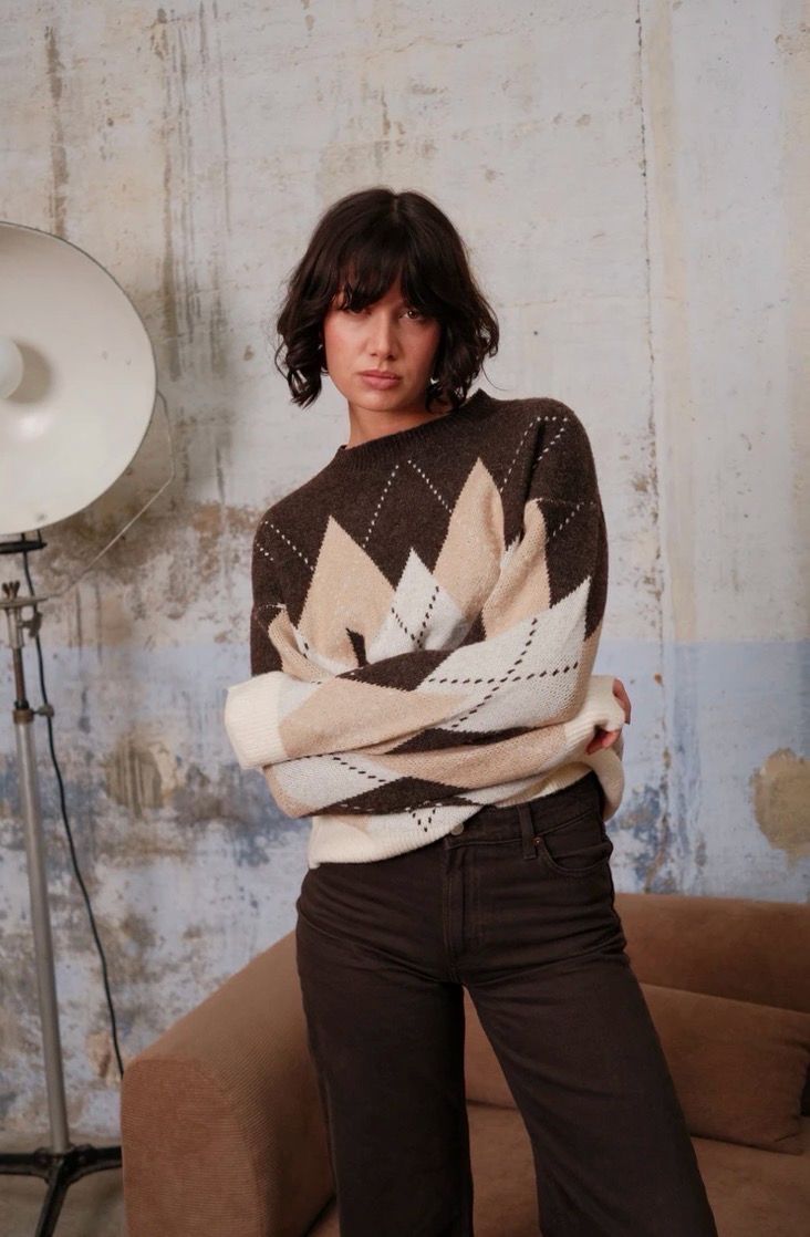 Ronde Nek Ruiter Sweater- Modern Look Trui