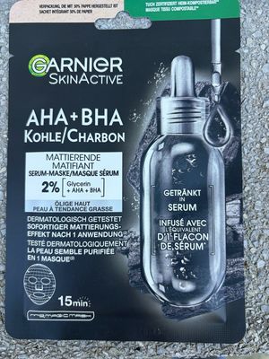 Garnier SkinActive AHA + BHA Charcoal Serum Mask – Zuiverende &amp; Matterende Gezichtsmasker