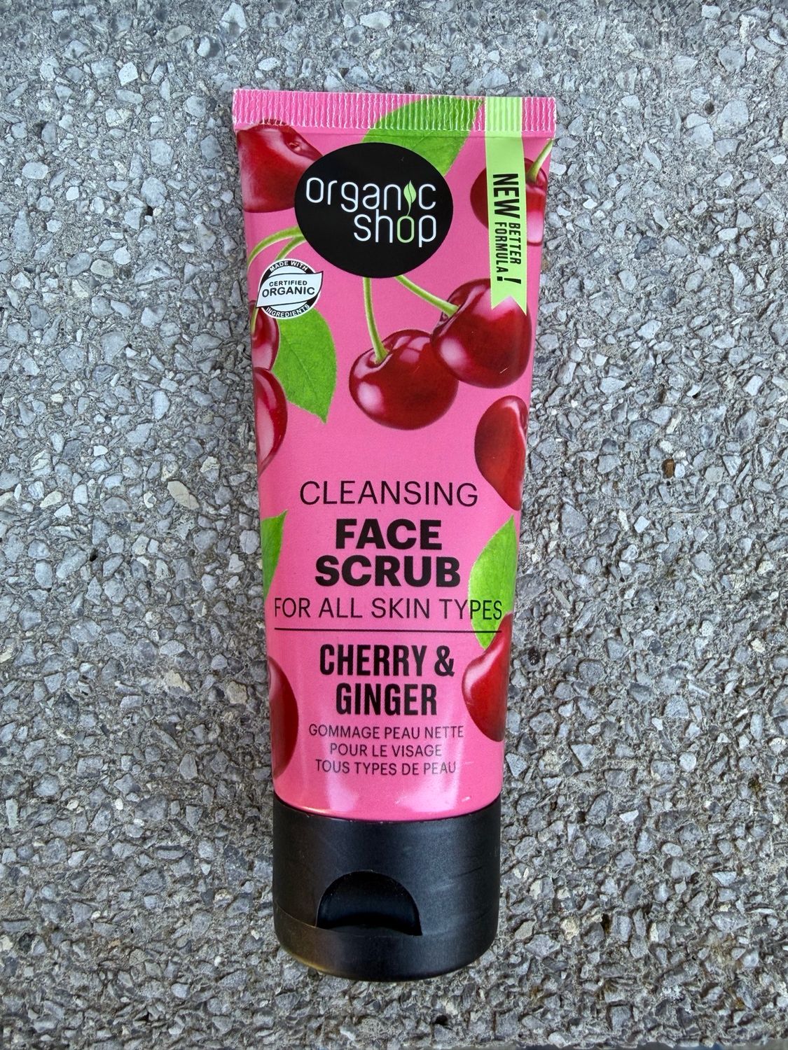 Organic Shop Cherry &amp; Ginger Cleansing Face Scrub – Zuiverende Gezichtsscrub