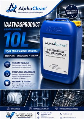 Professioneel Vaatwasproduct ALPHACLEAN® Met Chloor 10L