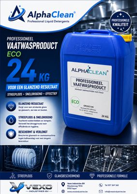 Professioneel Vaatwasproduct ALPHACLEAN® ECO Met Chloor 24kg