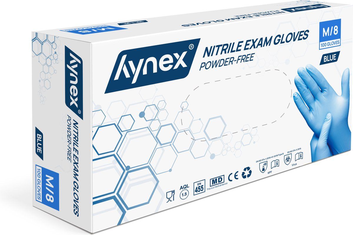 Nitril Handschoen Blauw Medium 10 x 100st​