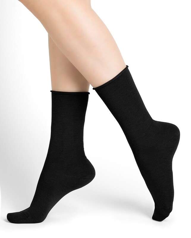 Chaussettes (F) Veloute Laine (5 couleurs), Couleur: Noir, Taille: 36/38 - 5/7