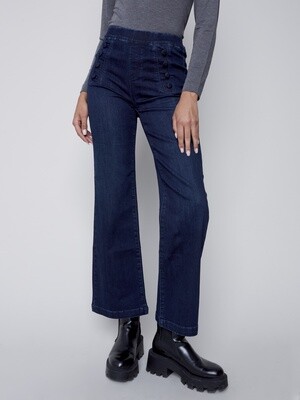 Pantalon évasé bleu