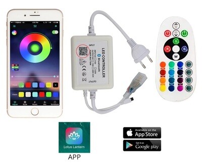 Bluetooth RGB - Neon -LED-controller voor IOS &amp; Android + afstandsbediening