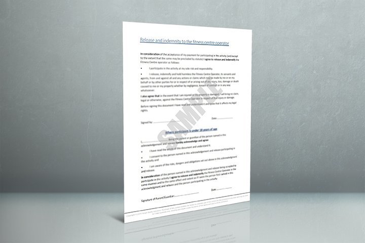 Indemnity & Release Form (3 pages)
