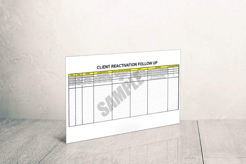 Client Reactivation Worksheet Template
