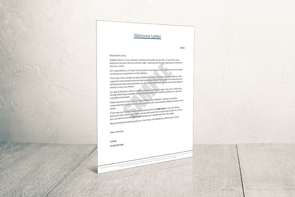 New Client Welcome Letter