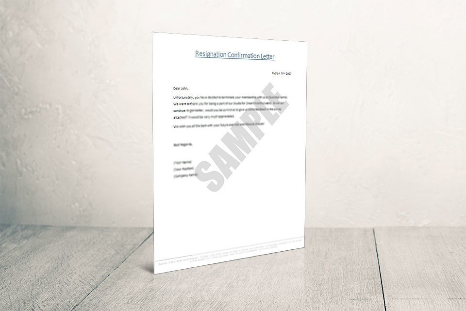 Resignation Confirmation Letter