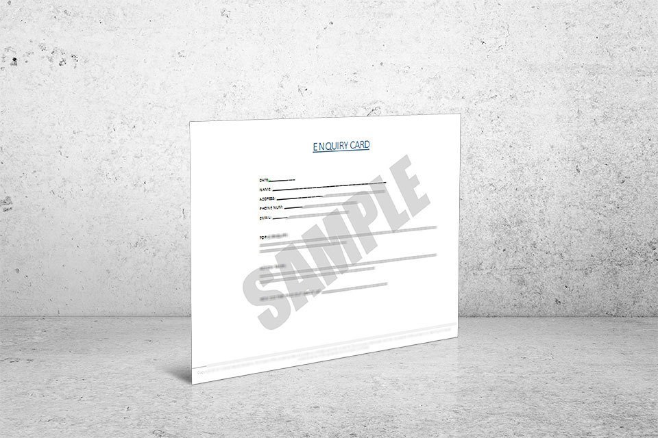 Prospect Enquiry Card (front & back)