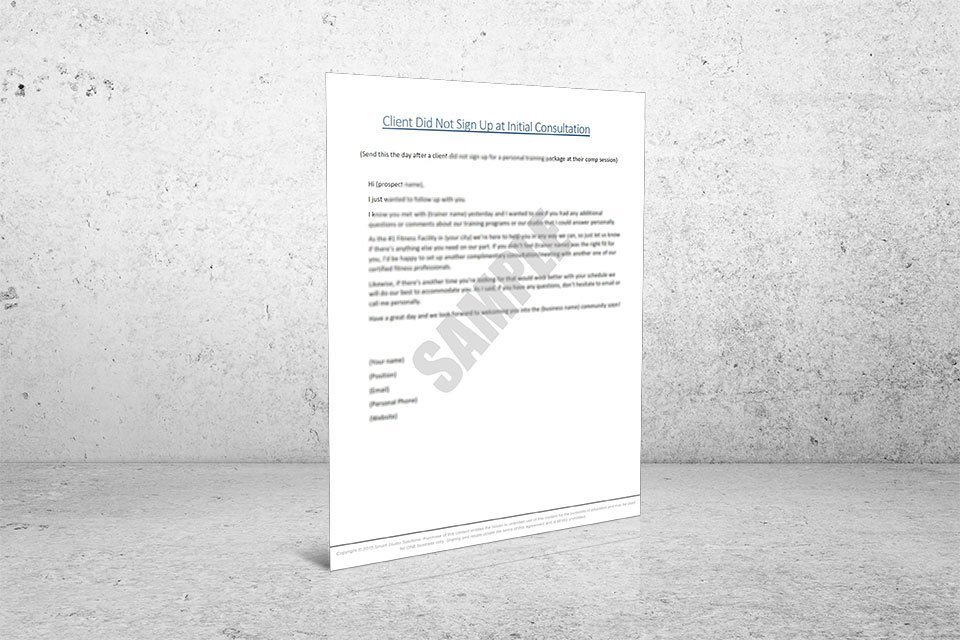 Client did not sign up