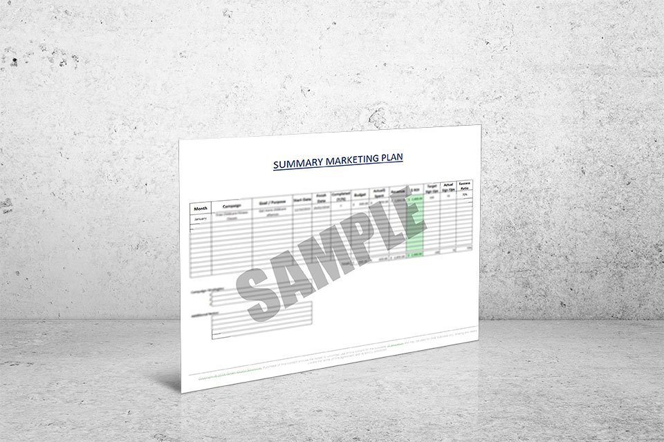 Summary Marketing Plan Template