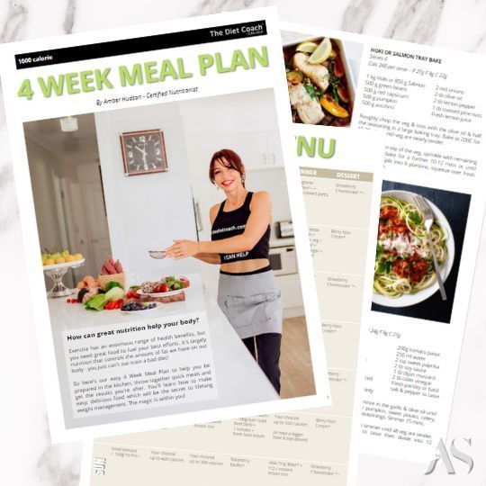 4 Week Meal Plan: 1300 Calories