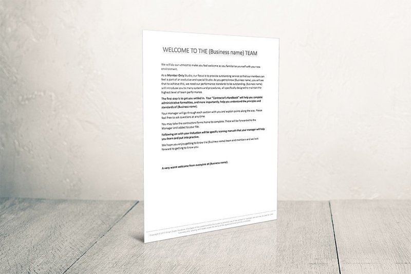 Staff Welcome Letter