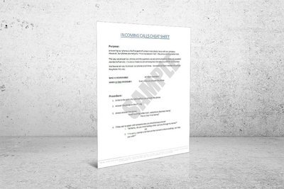 Incoming Calls Cheat Sheet (2 pages)