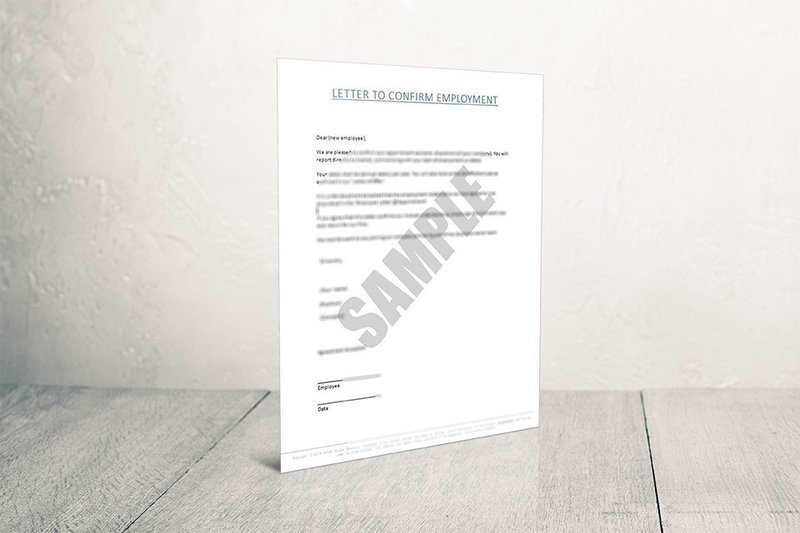 Letter To Confirm Employment