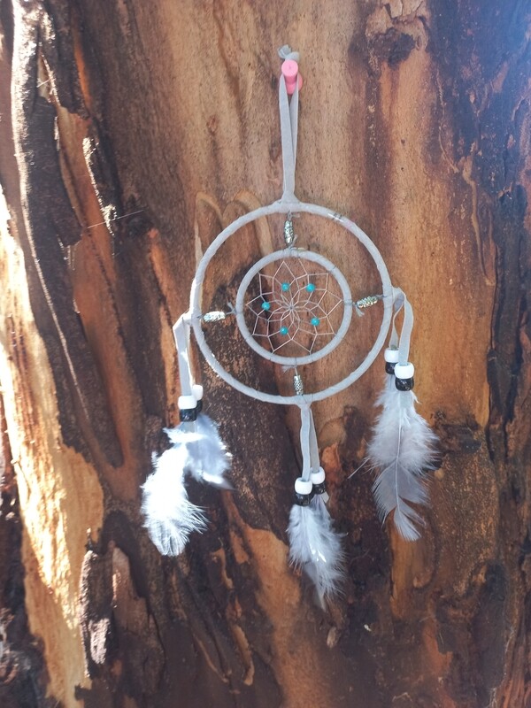 Dream Catcher Light Blue 10cm ring