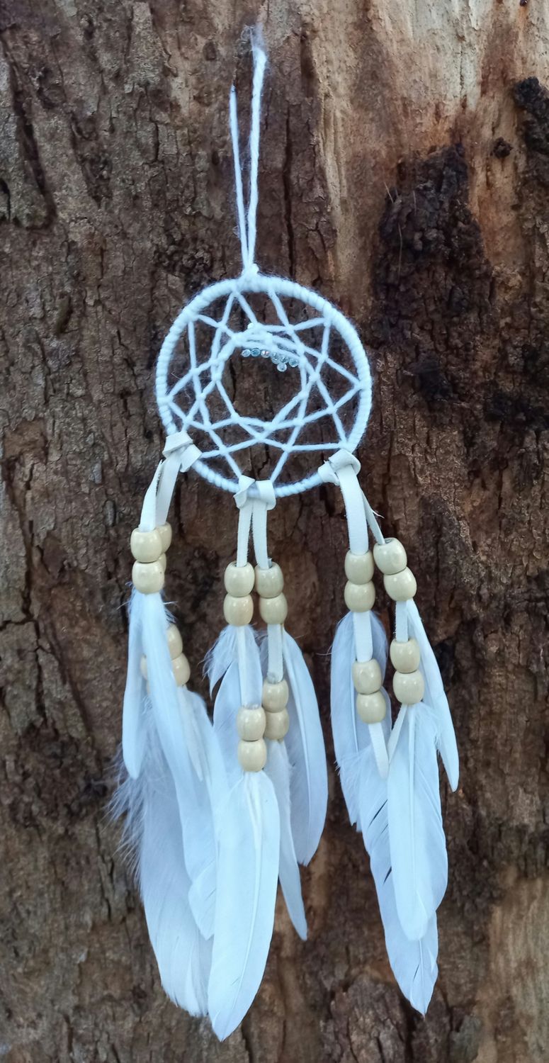 Handcrafted 7cm ring white Dream Catcher