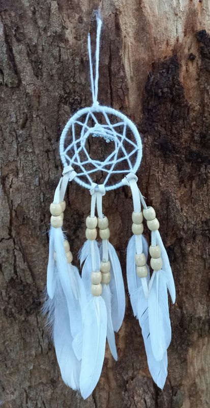 Handcrafted 7cm ring white Dream Catcher