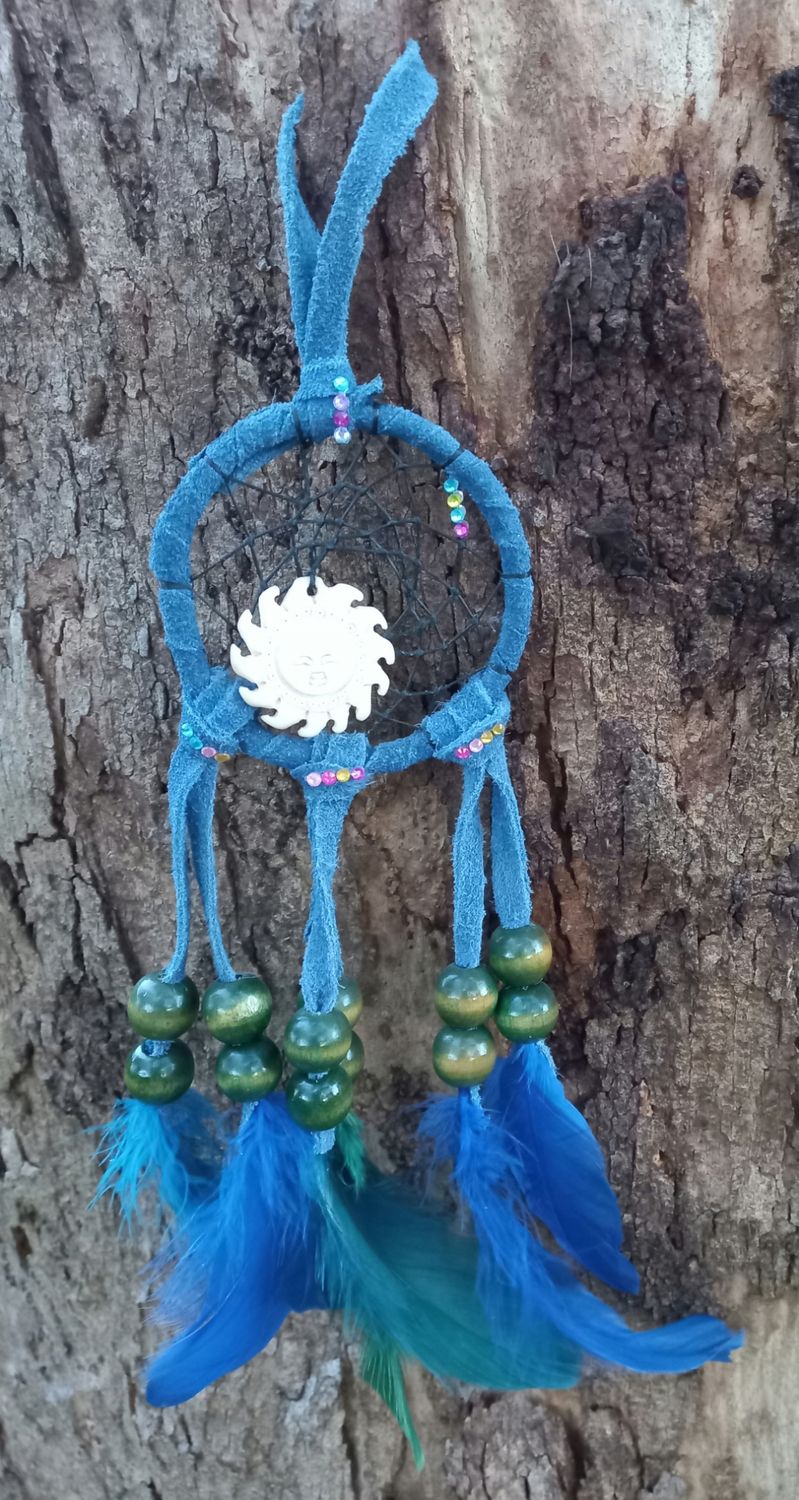 Handcrafted 8cm ring blue Dream Catcher