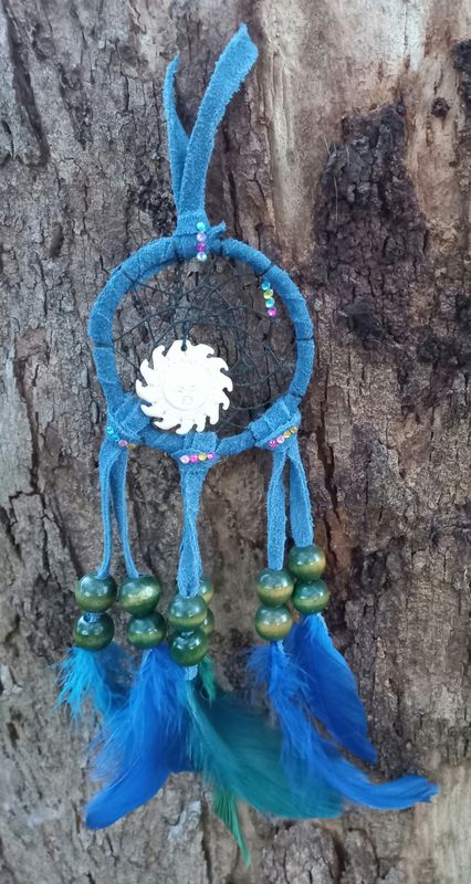 Handcrafted 8cm ring blue Dream Catcher