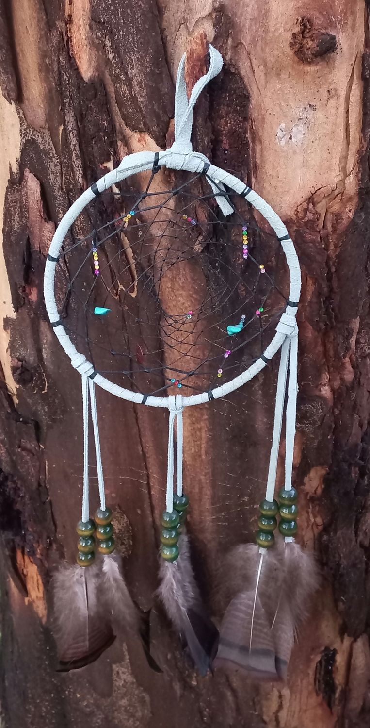 Handcrafted Sky Blue Dream Catcher (18cm): Capture Celestial Dreams
