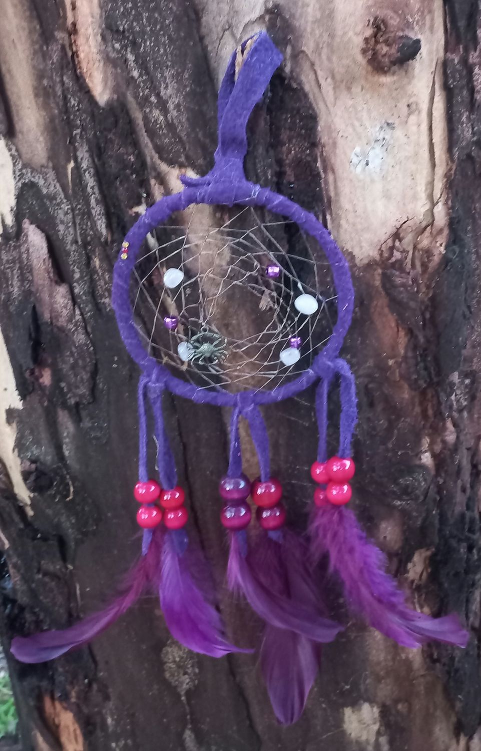 Handcrafted 13cm ring purple Dream Catcher