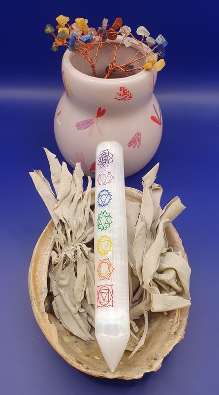 Selenite Chakra Wand