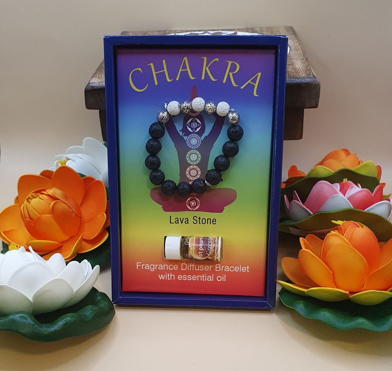 Chakra Lava Bracelet with essential oil Green tea.
