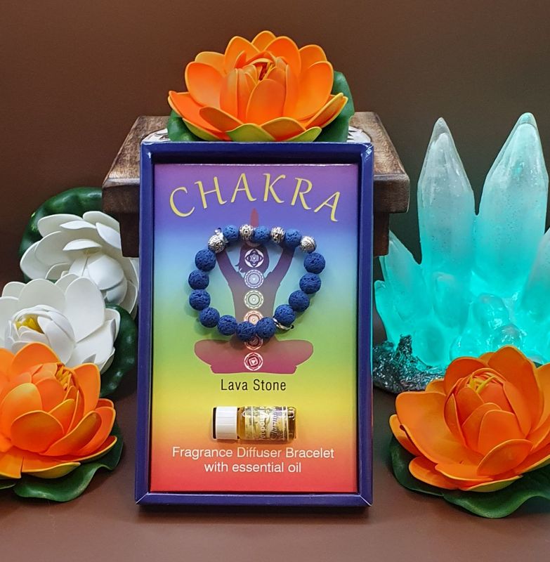 Chakra Lava Bracelet with essential oil Jasmine