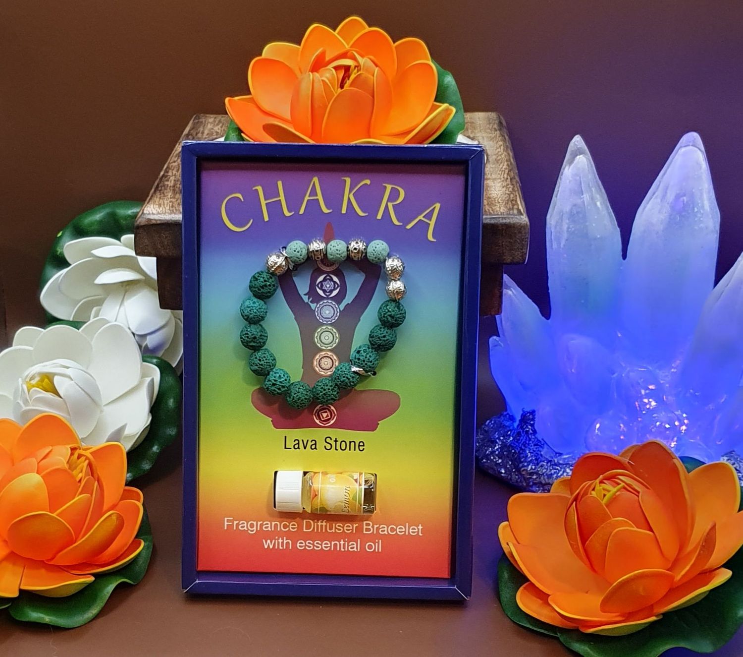 Chakra Lava Bracelet with essential oil Lemon