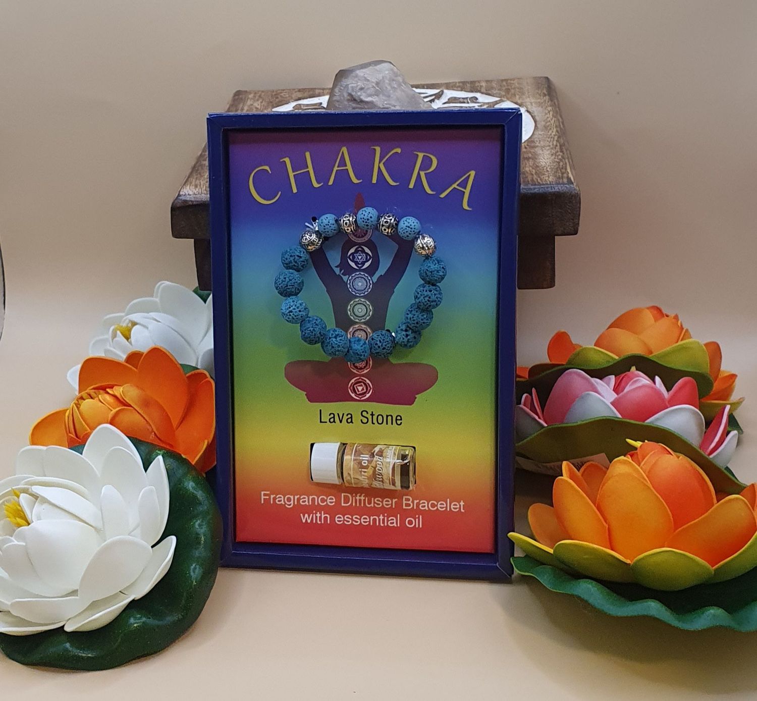 Chakra Lava Bracelet with essential oil Sandalwood