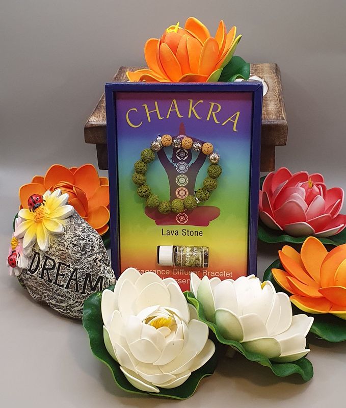 Chakra Lava Bracelet with Herb essential oil