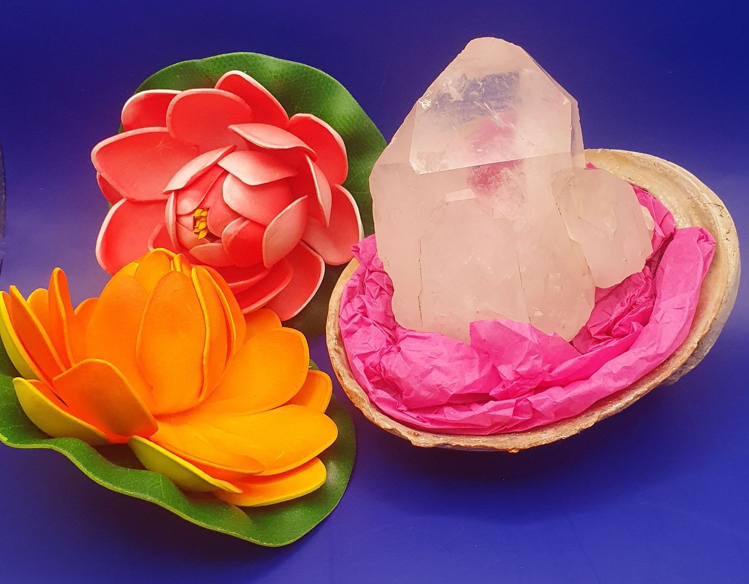 Clear Quartz palm with Isis