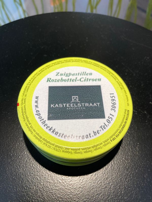 Keelpastilles Rozebottel-Citroen