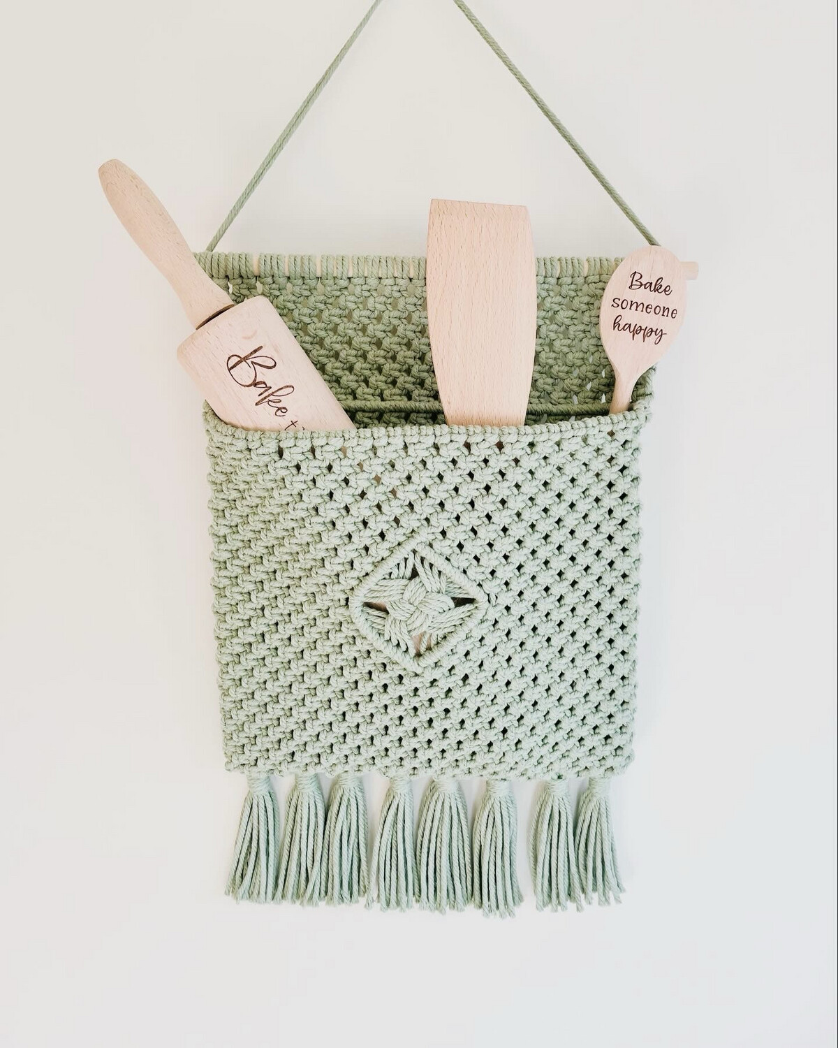 Organizer macramé wandhanger XL Groen