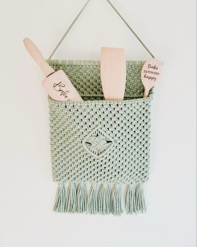 Organizer macramé wandhanger XL Groen